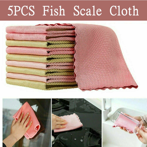 5PCS/Set Fish Scale Microfiber Polishing Cleaning Cloth RANDOMLY COLOR 