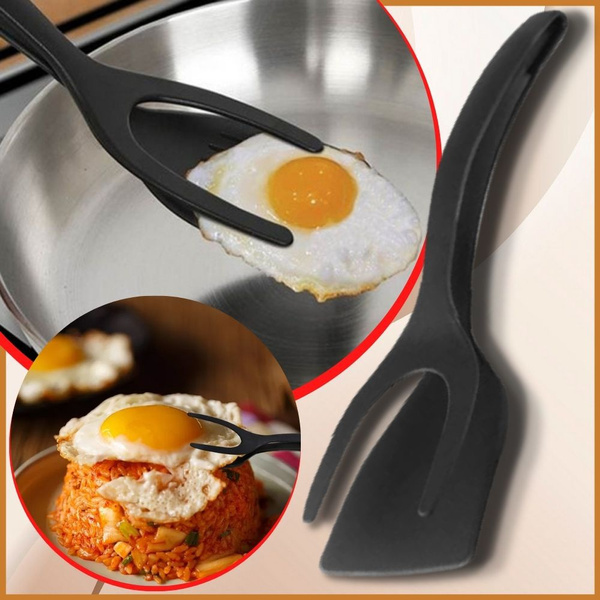 Pancake Omelet Flip Spatula, Manual Kitchen Silicon Flipper & Turner Tongs,  Nonstick, Small Grip, Spatula & Tongs Rubber Cookware Tools, Large Silicone  Kitchen Tool For Flipping Pancake, Omelet Eggs, Sandwich, Toast, Fried