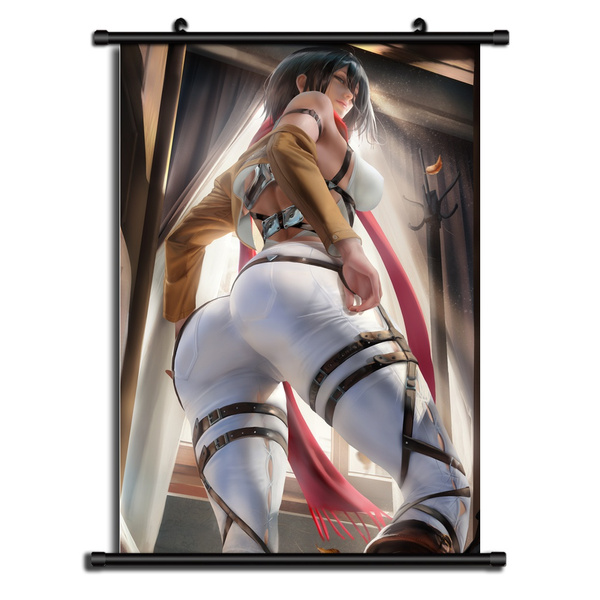  Attack on Titan Home Decor Anime Shingeki no Kyojin Cosplay  Wall Scroll Poster Fabric Painting Levi & Mikasa Ackerman 23.6 X 17.7  Inches-134: Posters & Prints