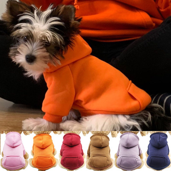 Winter Solid Dog Hoodies Pet Clothes for Small Dogs Puppy Coat Jackets