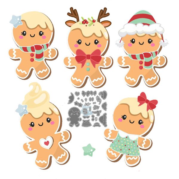 New Metal Cutting Dies Gingerbread Man Christmas Stencils for Making ...