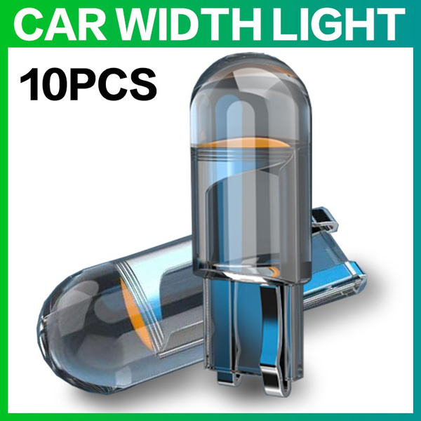 10PCS W5W Led T10 Car Light COB Glass 6000K White Auto Automobiles License  Plate Lamp Dome Read DRL Bulb Style 12V Accessories