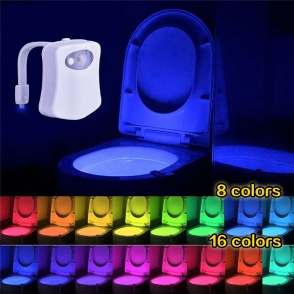 Smart Motion Bowl Light Intelligent Toilet Lamp Infrared Induction Night  Light Creative Led Sensor Night Light Control for UV Sterilization Toilet  Bowl Bathroom 8 /16 Colors
