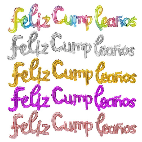 20inch Foil Globos Birthday Balloon Spanish Happy Birthday Letters ...