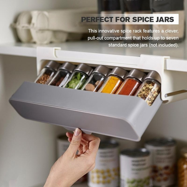 Home Kitchen Self adhesive Wall mounted Under Shelf Spice