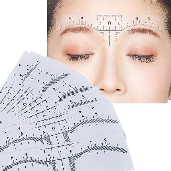 6/12 Pcs Reusable Semi Permanent Eyebrow Ruler Eye Brow Measure Tool ...