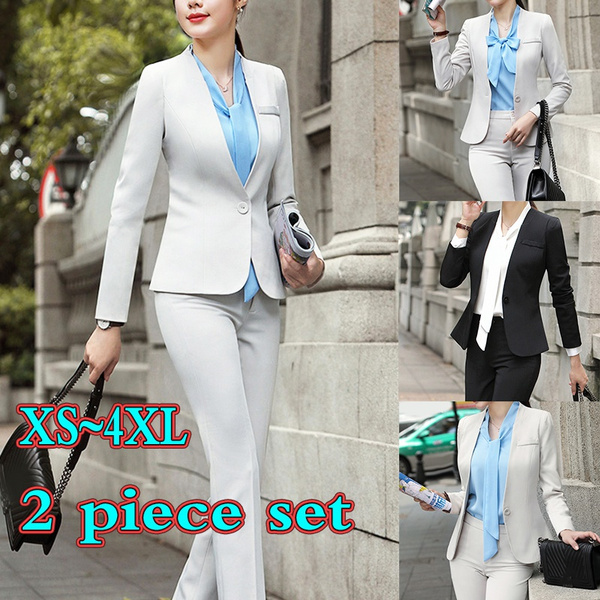 Two Piece Set Women Formal Pant Suits Female Office Lady Uniforms