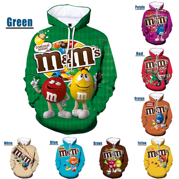 M m s Chocolate Beans Hoodie New Fashion Men 3D Printed Food Sweatshirt Casual Round Neck Long Sleeves Pullover XS 5XL Wish