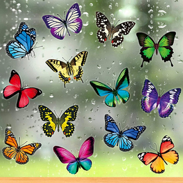 20PCS Butterfly Window Stickers AntiCollision Window Clings Decals