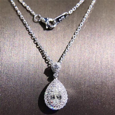 Sterling, crystal pendant, DIAMOND, Chain