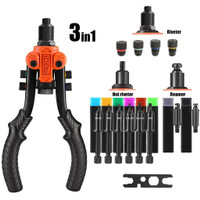 Yarlung 10 Inch 4 in 1 Hand Riveter with 80 Pieces Rivets Plastic Leather Professional Riveter Tool for Metal