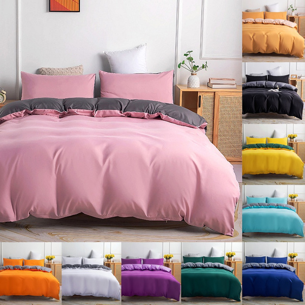 Soft Brushed Fabric Duvet Cover Set, Single Double Full Queen King 8