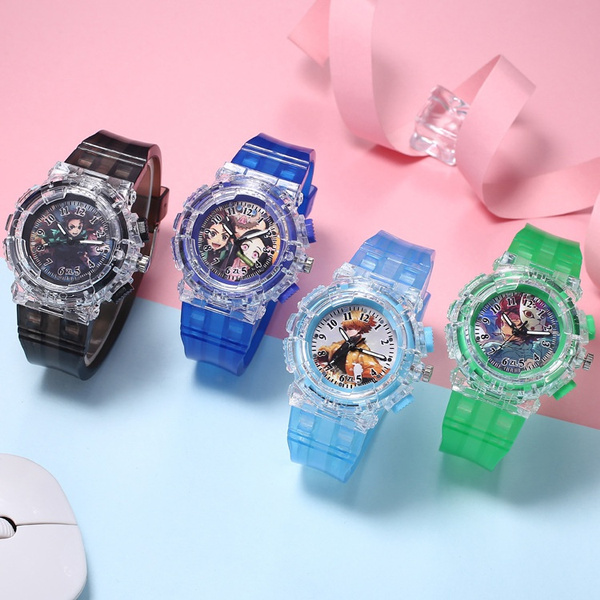 Hot Sale Demon Slayer Quartz LED Watch Cosplay New Anime Cartoon Student  Children Luminous Wrist Watches Model Toys Gift Bullet | Wish