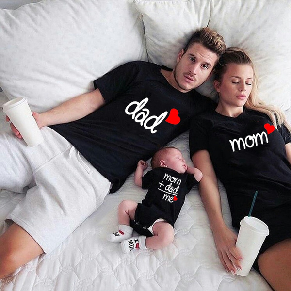Mom Dad Me Matching Outfits Father Son Clothes Look Tshirt Dad Dad Baby Kids Clothes Father Baby Outfits | Wish