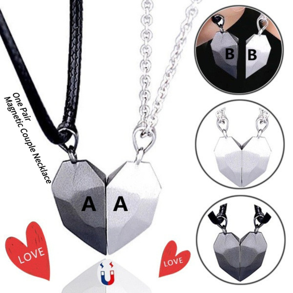 2 Pieces Magnet Love Heart Matching Necklace for Couples, Best Friends,  Stainless Steel Mutual Attraction Magnetic Couple Necklace for Men Mowen  price in UAE | Amazon UAE | kanbkam