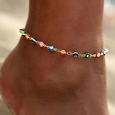Flowers, eye, Anklets, Colorful
