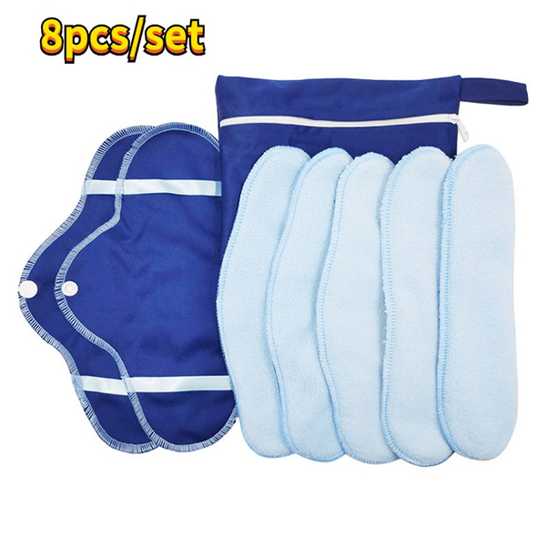 8 Pcs/set of Menstrual Reusable Panty Liner Washable Panty Sanitary Pad