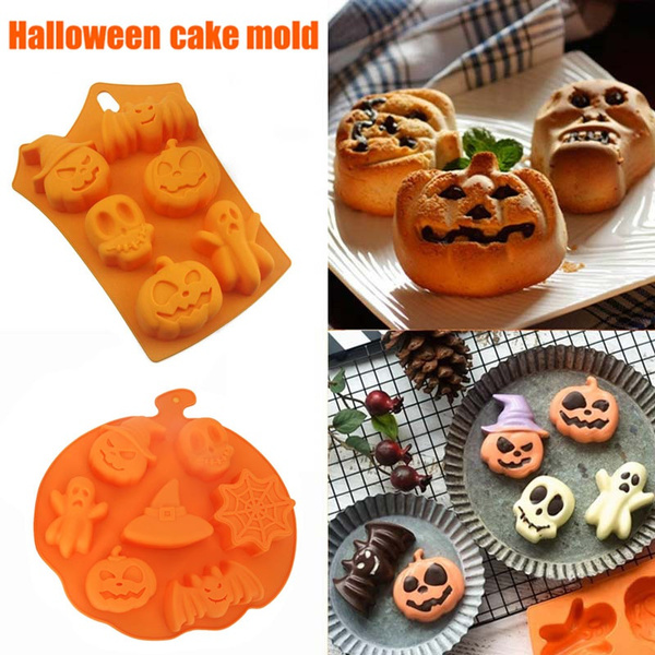 Halloween Pumpkin Bat Silicone Mould Cake DIY Chocolate Cookie Bake Tools Mold 