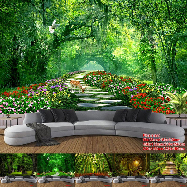 3D Printing Tapestry Natural Scenery Background Cloth Hanging