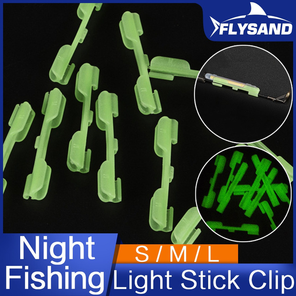 NEW Night Fishing Light Stick Clip ABS Night Fishing Float Tip Light Holder  Luminous Effect Fishing Tackle Accessory Lure Light Stick Clip Card Holder  FLYSAND Fishing Accessories