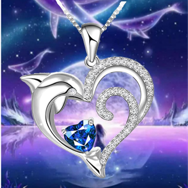 Sapphire clearance dolphin necklace