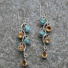 Turquoise, DIAMOND, engagementearring, Earring