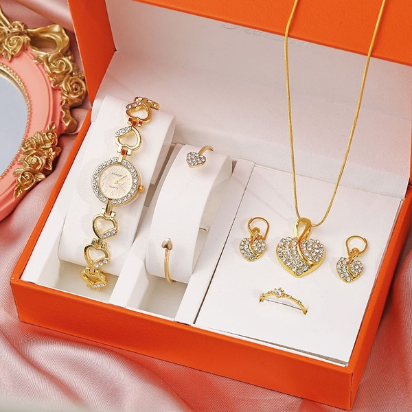 Luxury Womens Wristwatch Set Ring Necklace Set Below 300 Earrings,  Fashionable Casual Ladies Watches, Bracelet Set, Clock From Dang10, $9.3 |  DHgate.Com