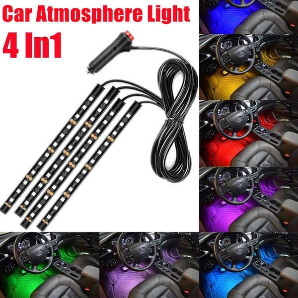4IN1 Multicolor Car Interior Atmosphere Lights Dash Floor Foot Strip