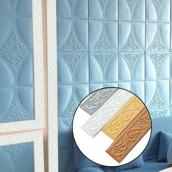 DIY 3D Stereo Side Strip Waterproof Wall Sticker Wallpaper Wall Background  Bedroom Living Room Decor Stickers (*) | Wish