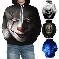 3d sweatshirt men, hooded, skull, Cosplay Costume