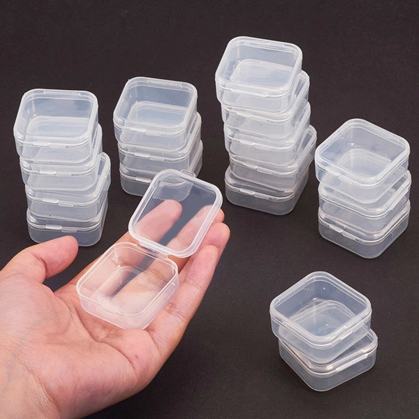 20pcs Small Storage Cases Transparent Plastic Containers Storage Boxes 