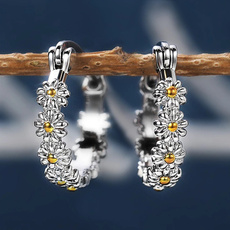 daisyearring, Sterling, Stud Earring, sterling silver