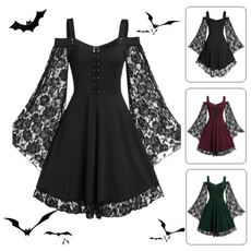 Goth, Plus Size, Lace, Sleeve