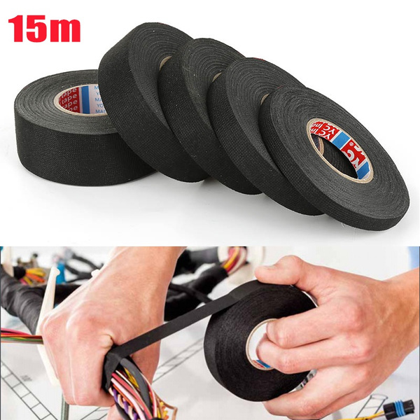 25M Heat-resistant Adhesive Cloth Fabric Tape Cable Harness Wiring Protection 