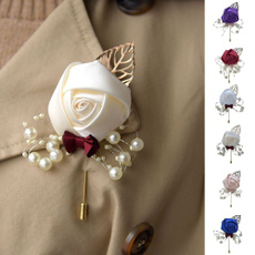 weddingparty, boutonniere, Pins, pearls