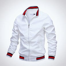 Stand Collar, Casual Jackets, Slim Fit, Spring