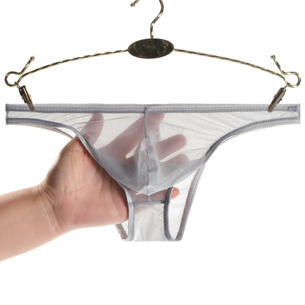Sexy See Through Men's U Convex Pouch Underwear Transparent Mesh ...