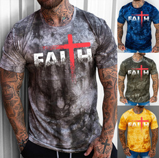 Summer, faithprint, jesusfaith, men's short sleeve shirt