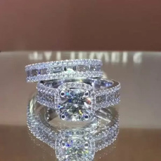 Cubic Zirconia, Couple Rings, DIAMOND, Jewelry