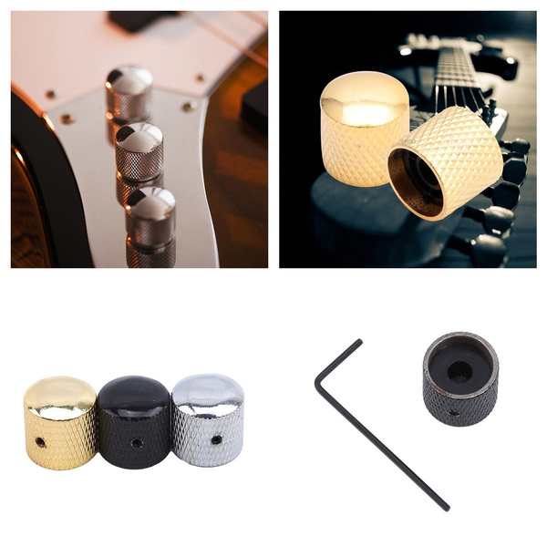 Metal Electric Bass Guitar Volume Tone Control Knobs Dome Knobs Git Wish