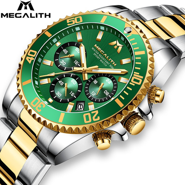 MEGALITH Mens Watches Top Brand Luxury Waterproof Blue Silicone Strap  Sports Chronograph Quartz Wrist Watches Relogio Masculino-in Quartz Watches  from Watches on Aliexpress.com | Alibaba Group