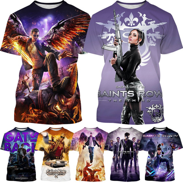 Fashion Game Saints Row 3 Men s Summer Fashion 3D Printing Cool T shirt Casual Hip hop Short sleeved Shirt