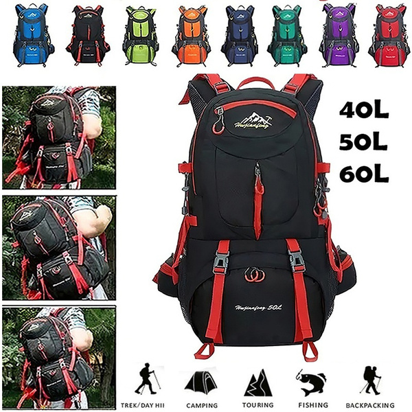 40L 50L 60L Quality Nylon Waterproof Travel Backpacks Men Women Climbing  Travel Bags Hiking Backpack Outdoor Sports Camping Hiking Trekking Fishing  Hunting Bags