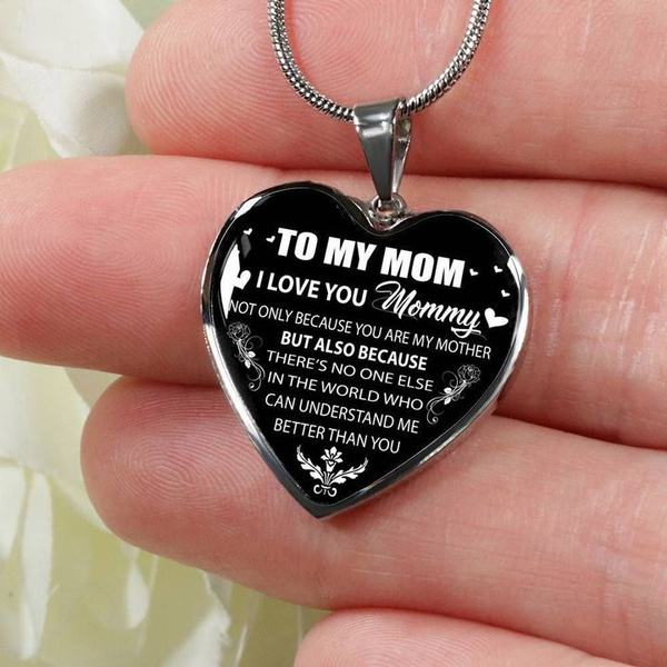 Mom heart shop pendant necklace