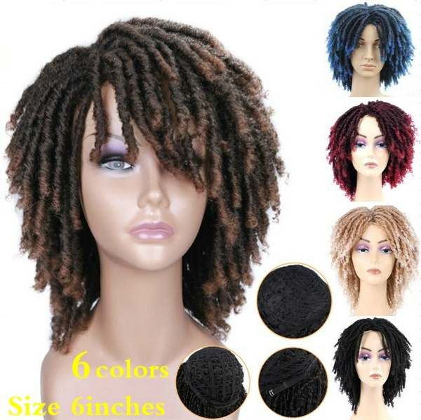 Dreadlock Wig Short Twist Wigs for Black Women and Men Afro Curly ...