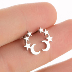 Steel, korea, stainless steel earrings, Stud Earring