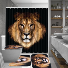 Bathroom, lionshowercurtain, bathmat, Waterproof