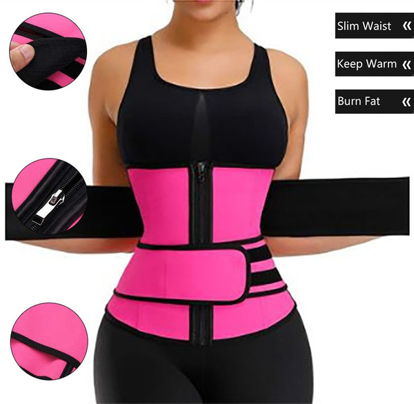 2021 Women Sauna Waist Trainer Corset Cincher Trimmer Belt Slimming ...