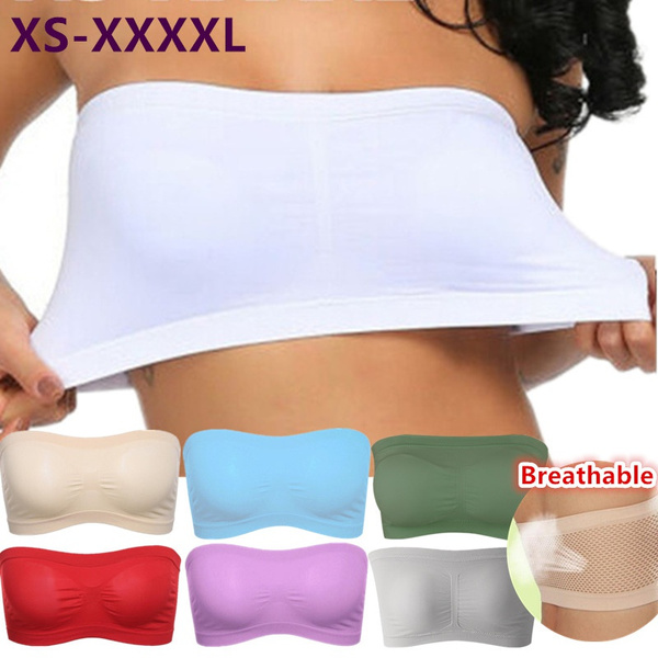 Women Seamless Strapless High Elastic Wrapped Invisible Strapless Soft  Chest Wraps Tube Tops Push Up Bra Breathable strapless bras for women
