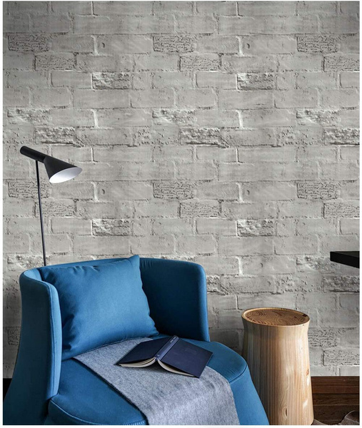 3D Grey Brick Peel and Stick Wallpaper Self-Adhesive Faux Brick Wall ...